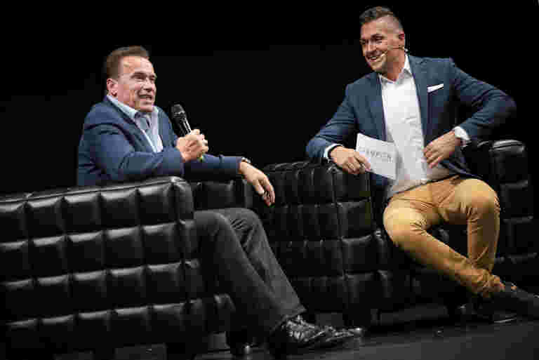 Arnold Schwarzenegger Live in Berlin: Moderation für Championtour.eu